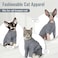 DENTRUN Sphynx Hairless Cats Shirt Pullover Kitten TShirts Breathable Cat Wear Turtleneck Sweater Adorable Cats Clothes Vest Pajamas Jumpsuit