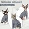 DENTRUN Sphynx Hairless Cats Shirt Pullover Kitten TShirts Breathable Cat Wear Turtleneck Sweater Adorable Cats Clothes Vest Pajamas Jumpsuit
