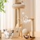 HITTITE Solid Wood Cat Tree Tower with Scratching Post 378 Inches Tall Cat Towers with Scratching Board and Scratcher Ball Modern Cat Tower With Space Capsule and Removable Top Bed for Indoor Cats