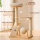 HITTITE Solid Wood Cat Tree Tower with Scratching Post 378 Inches Tall Cat Towers with Scratching Board and Scratcher Ball Modern Cat Tower With Space Capsule and Removable Top Bed for Indoor Cats