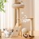 HITTITE Solid Wood Cat Tree Tower with Scratching Post 378 Inches Tall Cat Towers with Scratching Board and Scratcher Ball Modern Cat Tower With Space Capsule and Removable Top Bed for Indoor Cats