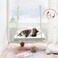 Mkono Cat Window Perch Macrame Boho Cat Hammock Wall Mounted Cat Bed for Indoor Cat Pet Resting Seat Safety Space Saving Cat Shelves with Screw Suction Cups