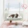 Mkono Cat Window Perch Macrame Boho Cat Hammock Wall Mounted Cat Bed for Indoor Cat Pet Resting Seat Safety Space Saving Cat Shelves with Screw Suction Cups