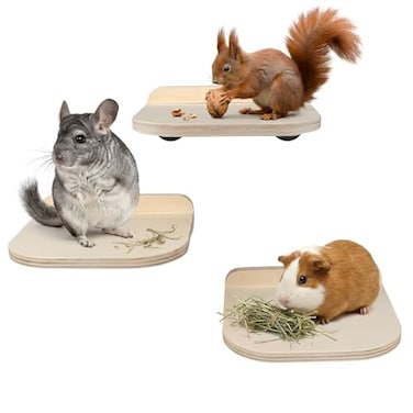 YKD Chinchilla Wooden Platform Set Chinchilla Cage Ledges Small Animals Cage Accessories for Squirrel Gerbil Suger Glider Hamsters 3Pcs of Small Platform