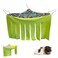 RIOUSSI Guinea Pig Hideout Hideaway Corner Fleece Toys Cage Accessories with Reversible Sides Green Triangle