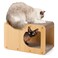 EHEYCIGA Cardboard Cat Scratcher House 17Inch Corrugated Cat Scratcher for Indoor Cats Kitten Scratching Board Pad Brown
