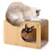 EHEYCIGA Cardboard Cat Scratcher House 17Inch Corrugated Cat Scratcher for Indoor Cats Kitten Scratching Board Pad Brown