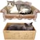 miwoowim Cat Scratcher Bed 23 Inch Kitty Couch and 173 Inch Scratch Box with Pad Modern Large Kitten Lounger for Indoor CatsUnique Cute Corrugated Cardboard Cat Sofa Scratcher