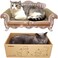 miwoowim Cat Scratcher Bed 23 Inch Kitty Couch and 173 Inch Scratch Box with Pad Modern Large Kitten Lounger for Indoor CatsUnique Cute Corrugated Cardboard Cat Sofa Scratcher