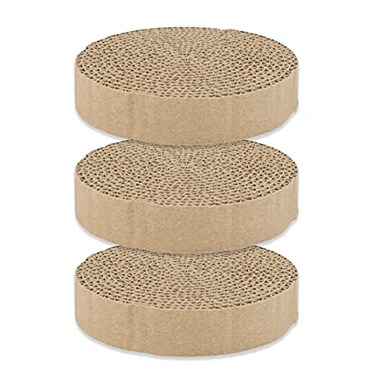 Our Pets OurPets Wobble Scratch Track Cat Scratcher Cardboard Replacement Scratching Pads 3 Pack Round Cat Scratcher Refill