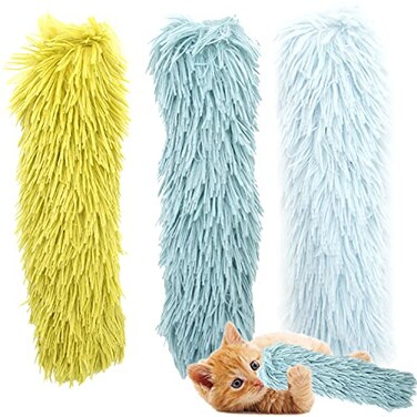Youngever 3 Pack Cat Kicker Toys Interactive Kitty Kick Stick for Cats Puppies and Kittens Plush Fabric
