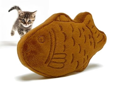munchiecat Japanese Taiyaki Toy with Organic Catnip Refillable Washable for Cats and Kittens Crinkles