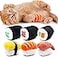 CiyvoLyeen 6 Pack Sushi Cat Toys with Catnip Sushi Roll Pillow Kitten Chew Bite Supplies Boredom Relief Fluffy Kitty Teeth Cleaning Chewing Cat Lovers Interactive Plush