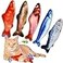 PJLJY 5Pcs Catnip Toy Plush Fish Cat Toy Cat Chew Toy Catnip Filled Cartoon Fish with Bell Inside for Interactive Kitty Chew Toys Cat Teething Cat Exercise
