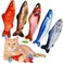 PJLJY 5Pcs Catnip Toy Plush Fish Cat Toy Cat Chew Toy Catnip Filled Cartoon Fish with Bell Inside for Interactive Kitty Chew Toys Cat Teething Cat Exercise