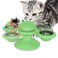 GBSYU Interactive Windmill Cat Toys with LED Light Ball Catnip Suction Cup Cat Exercise Green