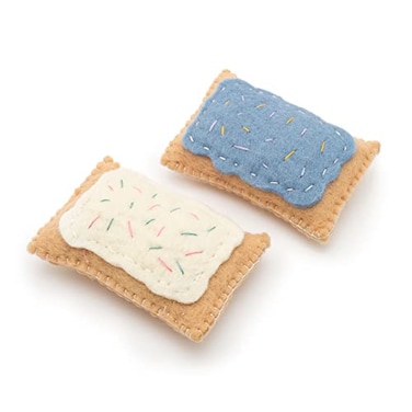 Glaciart One Wool Pop Tart Cat Toy Set with Catnip 2PCS for Interaction Boredom Relief Encourages Cats to Exercise Play Filled wOrganic Catnip to Help Sooth or Reduce Anxiety