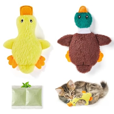 Potaroma Cat Toys Catnip Crinkly Sound 2 Pcs MessFree Stuffless Kitten Toy Durable Feline Bite Interactive Kicker Toys for Cat Indoor Exercise 65 Inches