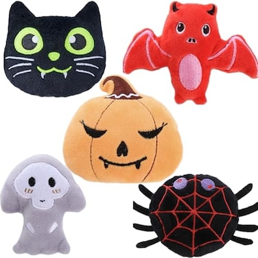 Smokey's Stash Smokeys Stash Catnip Halloween Cat Toys for Kittens and Cats 5 Plush Interactive Spooky Toys Per Pack
