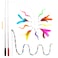 FYNIGO Interactive Cat Kitten Wand Toy Set2 Retractable Fishing Pole1 Rainbow Teaser Wand9 Refills 2 Spare HookFunny Cat Feather Toys for Indoor Cats and Kittens to Chase Exercise14 Pack
