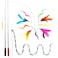 FYNIGO Interactive Cat Kitten Wand Toy Set2 Retractable Fishing Pole1 Rainbow Teaser Wand9 Refills 2 Spare HookFunny Cat Feather Toys for Indoor Cats and Kittens to Chase Exercise14 Pack