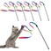 Molain Cat Wand Interactive Toy 5 Sets Colorful Fabric Ribbon Sticks Indoor Interactive Cat String Toy