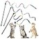 cobee 3 Pack Cat Wand Toy Set 30cm Cat Interactive Wand with Rainbow Ribbon String Leopard Print Cloth String for Kitten Training Exerciser Indoor Kitten Catcher