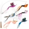 miwoowim Interactive Cat Toys for Indoor Cats 35 Steel Wire and 6PCS Feather Bird RefillsTeaser ToyCat Wand ToyFeathers Bells Realistic Bird Impression 7 PCS
