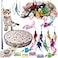 WOWF Cat Toys Pack Interactive Cats Toys for Indoor Cat Speedy Tail 20 Cat Toy Teaser Feather Mouse Toy for Kittens 20PCS
