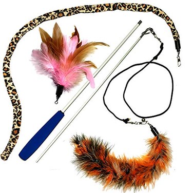 Pet Fit PET FIT for Life 3 Feather Dual Rod Wand CAT Toy