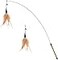 Pawaboo Feather Teaser Cat Toy Interactive Wand with Extra Long 345 Wand and Small Bell Fun Exerciser Playing Toy for Kittens or Cats Brown Feather
