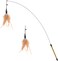 Pawaboo Feather Teaser Cat Toy Interactive Wand with Extra Long 345 Wand and Small Bell Fun Exerciser Playing Toy for Kittens or Cats Brown Feather
