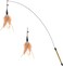 Pawaboo Feather Teaser Cat Toy Interactive Wand with Extra Long 345 Wand and Small Bell Fun Exerciser Playing Toy for Kittens or Cats Brown Feather