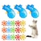 IAXSEE 18 Pieces Cat Fetch Toy with Colorful Flying Propellers Set Cat Playing Tracking Interactive Toys for Kitten Indoor and Outdoor Chasing Training Hunting