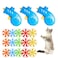 IAXSEE 18 Pieces Cat Fetch Toy with Colorful Flying Propellers Set Cat Playing Tracking Interactive Toys for Kitten Indoor and Outdoor Chasing Training Hunting