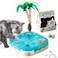 Migipaws 7in1 Interactive Cat Toy Motion Activated Indoor Playset with Automatic Pop Bounce Cat Ball Feather Palm Tree Wand Catnip Ball SelfGrooming Cardboard House Rechargeable
