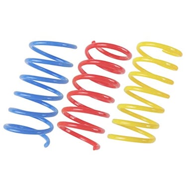 Tamu style Cat Spring Toys 120 Pack Plastic Coils for Swatting Biting Hunting and Active Healthy Play Colorful 2 Inch Spirals