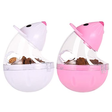 tiopeia 2Pcs Cat Treat Dispenser Toy Mouse Shape Cat Interactive Toy and Food Dispenser for Pet Increases IQ Interactive Food Dispensing