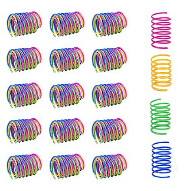 Andiker 60pcs Colorful Spiral Springs Creative and Interactive Cat Toys for Indoor Cats