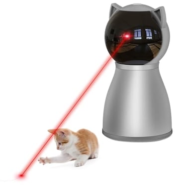 YVE LIFE Laser Cat Toys for Indoor CatsThe 4th Generation Real Random Trajectory Motion Activated Rechargeable Automatic Cat Laser ToyInteractive Cat Toys for Bored Indoor CatsKittens Gray