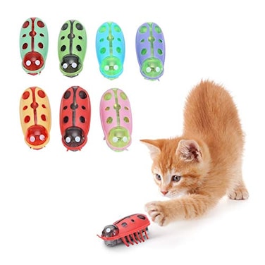 Zerodis Cat Interactive Toys 7Pcs Mini Cute Cat Playing Toy Electric Funny Interactive Toy with Battery for Cats Kitten Training Playing Chewing