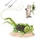 Migipaws Cat Toys Touch Activated Flapping Chirping Lizard Kitten Toy with Catnip for Indoor Cats Kicker Rechargeable Green