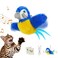 Vannon Cat Toys Flapping BirdCannot Fly Rechargeable Touch Activated Kitten Toy Interactive Cat Exercise Toys with Catnip and Feather for Indoor Cat Bule