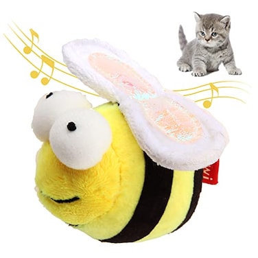 Gigwi Chirpy Bee Sound Toy for Cats Interactive Squeaking Cat Toys Melody Chaser Play and Squeak Kitten Toy for Boredom