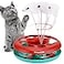 Pawzone Cat Toys Cat Toys for Indoor CatsInteractive Kitten Toys Roller Tracks with Catnip Spring Pet Toy with Exercise Balls Teaser Mouse red