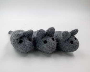 Dr. Judy Dr Judy Morgans Naturally Healthy Pets Handmade Wool Mouse Cat Toy 3 Count