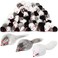 Hungdao 60 Pcs Furry Mice Interactive Catch Play Rabbit Fur Mouse Rattle Sound Rat Plush for PET Cats and Kittens 3 ColorsWhite Black Gray