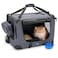 Prutapet Large Cat Carrier 24x165x165 SoftSided Portable Pet Crate for Car Traveling with Collapsible Litter Box and Bowl
