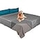 Ameritex Pet Bed Blanket Reversible 100 Waterproof Velvet Super Soft for Sofa and Bed 82x82 Inches Light GreyGrey