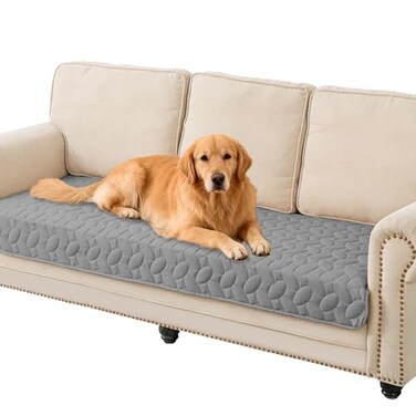 Ameritex Pet Bed Cover Dog Bed Blanket for Sofa and Furniture Waterproof New Pattern Design 30x70 Inch Light Grey